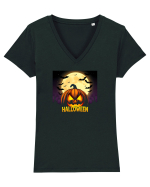 HALLOWEEN - DOVLEAC & LUNA & LILIECI Tricou mânecă scurtă guler V Damă Evoker