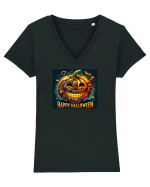 HAPPY HALLOWEEN - DOVLEAC STEAMPUNK Tricou mânecă scurtă guler V Damă Evoker
