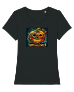 HAPPY HALLOWEEN - DOVLEAC STEAMPUNK Tricou mânecă scurtă guler larg fitted Damă Expresser