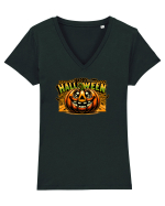 HAPPY HALLOWEEN - DOVLEAC DRAGALAS  Tricou mânecă scurtă guler V Damă Evoker