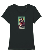 DRACULA   - ORGANIC ALWAYS Tricou mânecă scurtă guler larg fitted Damă Expresser