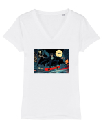 DRACULA    SKATER Tricou mânecă scurtă guler V Damă Evoker