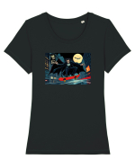 DRACULA    SKATER Tricou mânecă scurtă guler larg fitted Damă Expresser