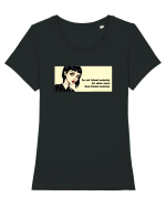 Wednesday  - Not friend material - citat  Tricou mânecă scurtă guler larg fitted Damă Expresser