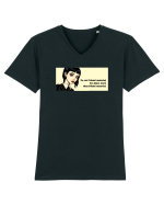Wednesday  - Not friend material - citat  Tricou mânecă scurtă guler V Bărbat Presenter