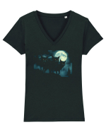 LUPI - LUNA _ SCARY Tricou mânecă scurtă guler V Damă Evoker