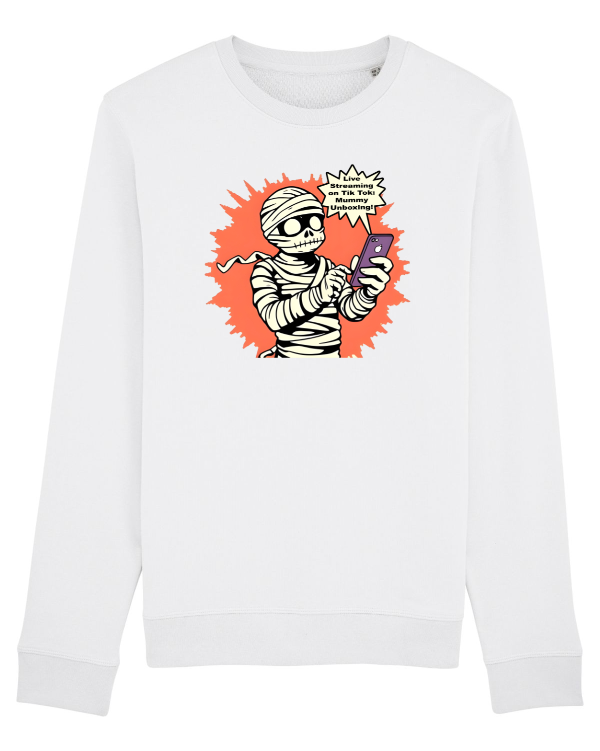 Bluză mânecă lungă Unisex Rise White