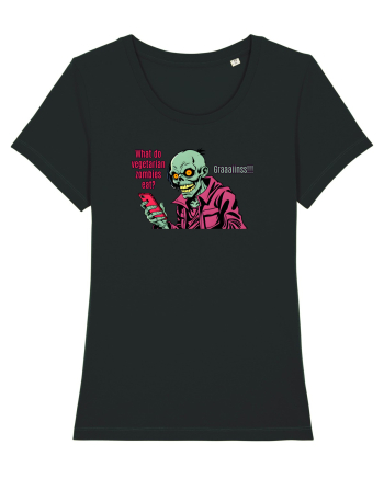 WHAT VEGETARIAN ZOMBIES EAT? GRRAAAIIINSSS! Black