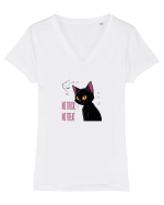 PISICA -  NO TRICK. NO TREAT Tricou mânecă scurtă guler V Damă Evoker