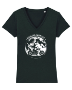 VRAJITOARE PE MOTOCICLETA - FEELING WITCHY Tricou mânecă scurtă guler V Damă Evoker
