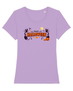 HAPPY HALLOWEEN - inimioare, casute, dovleci, luna plina Tricou mânecă scurtă guler larg fitted Damă Expresser