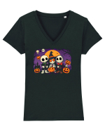 TRICK OR TREAT - HALLOWEEN - KAWAII STYLE Tricou mânecă scurtă guler V Damă Evoker
