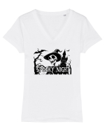 SPOOKY HALLOWEEN NIGHT - CRANIU _ VRAJITOARE - - LILIECI Tricou mânecă scurtă guler V Damă Evoker