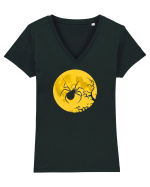 HALLOWEEN - PAIANJEN - LUNA PLINA  Tricou mânecă scurtă guler V Damă Evoker