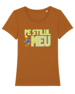 Pe stilul meu Tricou mânecă scurtă guler larg fitted Damă Expresser