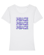 Peace Tricou mânecă scurtă guler larg fitted Damă Expresser