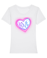 Love Tricou mânecă scurtă guler larg fitted Damă Expresser