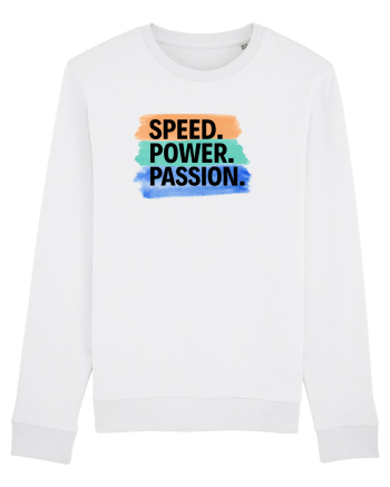 Speed. Power.  Passion.  White