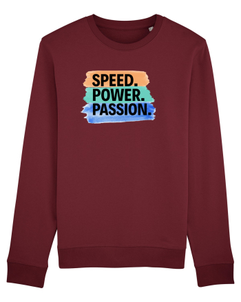 Speed. Power.  Passion.  Burgundy