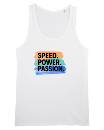 Speed. Power.  Passion.  White