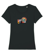 Retro vibse Tricou mânecă scurtă guler larg fitted Damă Expresser
