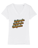 California  Tricou mânecă scurtă guler V Damă Evoker