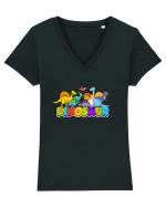 Dinosaur Tricou mânecă scurtă guler V Damă Evoker