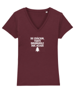 DE CRACIUN TOATE DRUMURILE DUC ACASA Tricou mânecă scurtă guler V Damă Evoker