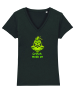 GRINCH MODE ON Tricou mânecă scurtă guler V Damă Evoker
