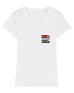 HO, HO , HO - lateral 2 Tricou mânecă scurtă guler V Damă Evoker