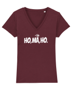 HO, MA , HO - MOS CRACIUN Tricou mânecă scurtă guler V Damă Evoker