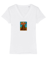 LET IT SNOW! -  OM DE ZAPADA din noroi Tricou mânecă scurtă guler V Damă Evoker