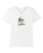 MERRY CHRISTMAS! - Mos Craciun cu ochelari Tricou mânecă scurtă guler V Bărbat Presenter