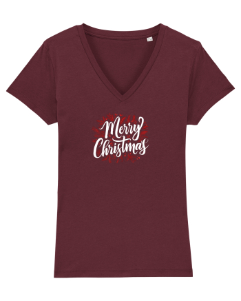 MERRY CHRISTMAS! - text elegant cu crengute de brad Burgundy