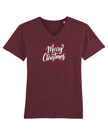 MERRY CHRISTMAS! - text elegant cu crengute de brad Burgundy