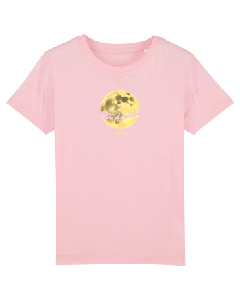 MOS CRACIUN EXISTA - Mos Craciun & sanie & reni & luna Cotton Pink