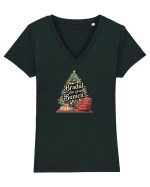 BRADUL DE CACIUN DIN CASA BUNICII - NOSTALGIA COPILARIEI Tricou mânecă scurtă guler V Damă Evoker