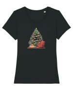 BRADUL DE CACIUN DIN CASA BUNICII - NOSTALGIA COPILARIEI Tricou mânecă scurtă guler larg fitted Damă Expresser