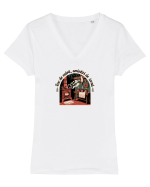 FOC DE VATRA, AMINTIRI DE IARNA - CRACIUN - NOSTALGIA COPILARIEI Tricou mânecă scurtă guler V Damă Evoker