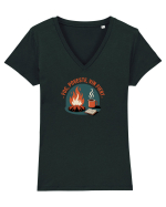 FOC, POVESTE, VIN FIERT - CRACIUN Tricou mânecă scurtă guler V Damă Evoker
