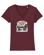FOC, POVESTE, VIN FIERT - CRACIUN 2 Tricou mânecă scurtă guler V Damă Evoker