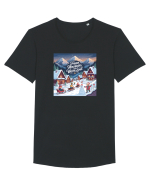 FROZEN MOUNTAINS, WARM SOUL  - CRACIUN  - SANIUSUL  COPILARIEI Tricou mânecă scurtă guler larg Bărbat Skater