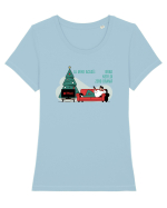 LA MINE ACASA:  BRAD, NETFLIX, ZERO DRAMA Tricou mânecă scurtă guler larg fitted Damă Expresser