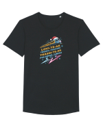 LOVI-TE-AR TRENUL ...FERICIRII, TRASNI-TE-AR FULGERUL IUBIRII! URARE FUNNY Tricou mânecă scurtă guler larg Bărbat Skater