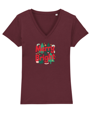 MERRY & BRIGHT  - CRACIUN Burgundy