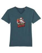 MOS CRACIUN VINE CU DARURI, NUMAI SA NU STAI BRIN BARURI :)) Tricou mânecă scurtă guler V Bărbat Presenter