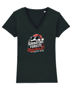 SARBATORI FERICITE, OBRAZNICILOR!  Tricou mânecă scurtă guler V Damă Evoker