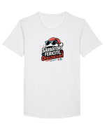 SARBATORI FERICITE, OBRAZNICILOR!  Tricou mânecă scurtă guler larg Bărbat Skater