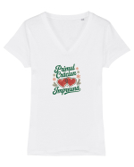 PRIMUL CRACIUN IMPREUNA - CUPLU Tricou mânecă scurtă guler V Damă Evoker