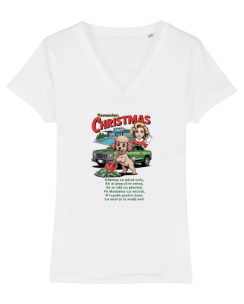 ROMANIAN CHRISTMAS - CRACIUNUL ROMANESC - URARE AMUZANTA - JEEP - MADONNA White